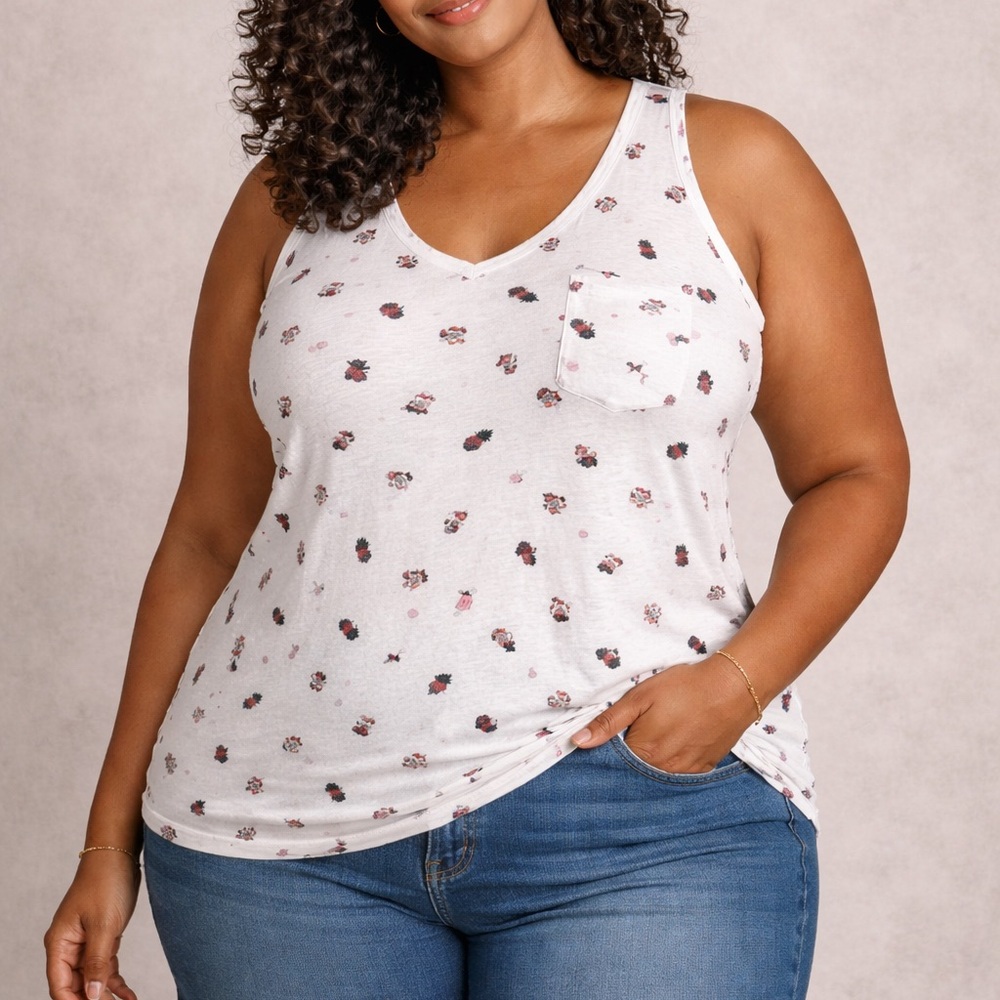 Chic White Floral Tank Top